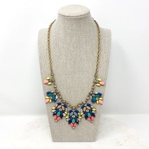 J. Crew Colorful Floral Mosaic Statement Necklace